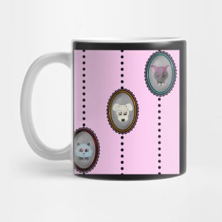 Kawaii lolita style cameo stripe pattern pink Mug